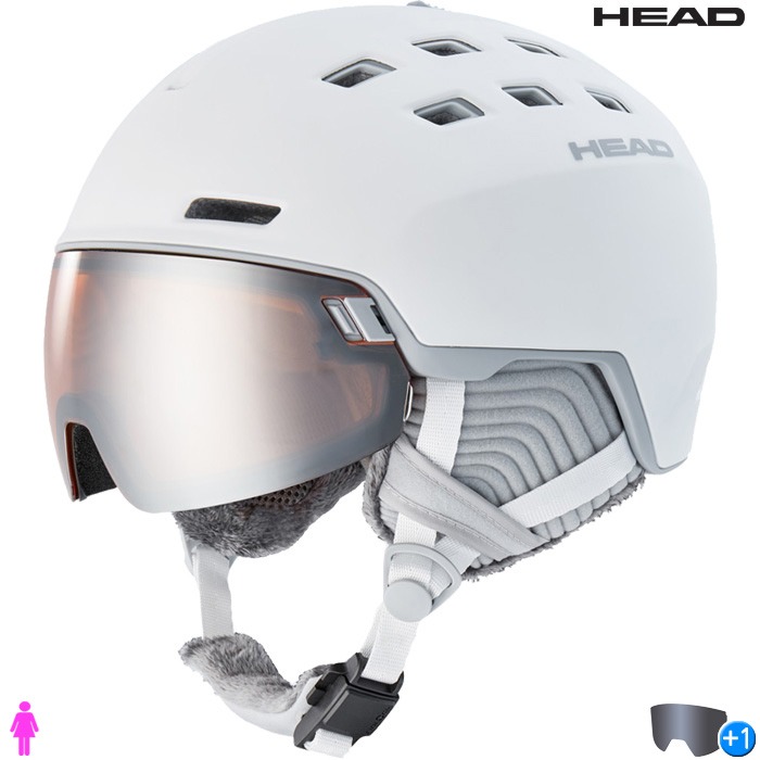 헤드 스키 바이저 헬멧 RACHEL WHITE + SPARE LENS 2122